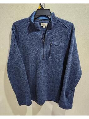 Woolrich Mens Fleece Pullover Half Quarter Zip Sweater Long Sleeve Size XXL 2XL
